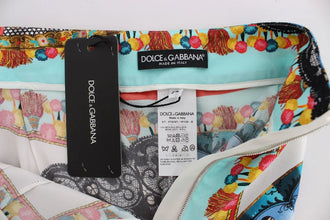 Multicolor Majolica Sicily Silk Pants Dolce & Gabbana