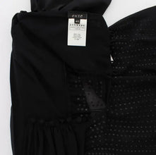 Black Neck Wrap Top Blouse Exte