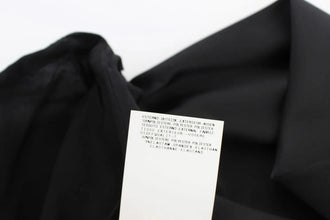 Black Neck Wrap Top Blouse Exte