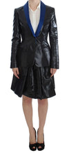 Black Blue Two Piece Suit Skirt & Blazer Exte
