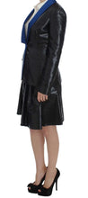Black Blue Two Piece Suit Skirt & Blazer Exte