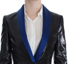 Black Blue Two Piece Suit Skirt & Blazer Exte