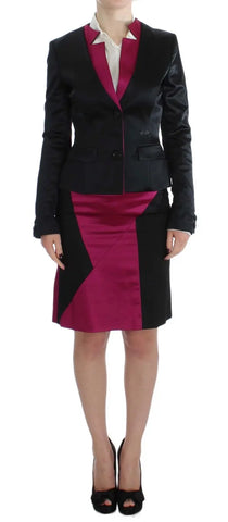 Black Pink Two Piece Suit Skirt & Blazer Exte