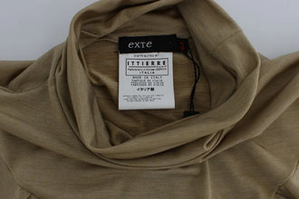 Gold Nylon Turtleneck Top Blouse Exte