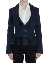 Blue Three Button Single Breasted Blazer Jacket Exte