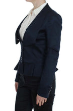 Blue Three Button Single Breasted Blazer Jacket Exte