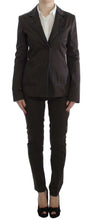 Brown Stretch Two Button Suit Exte