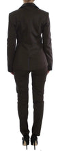 Brown Stretch Two Button Suit Exte