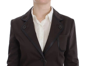 Brown Stretch Two Button Suit Exte