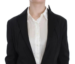 Black Stretch Single Breasted Blazer Jacket Exte