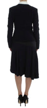 Black Blue Two Piece Suit Skirt & Blazer Exte