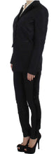 Black One Button Three Piece Suit Exte