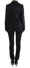 Black One Button Three Piece Suit Exte