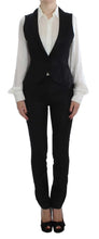 Black One Button Three Piece Suit Exte