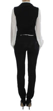 Black One Button Three Piece Suit Exte