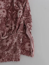 Pink Floral Print Viscose Silk Blouse Top Exte