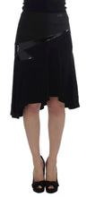 Black Blue Cotton Stretch Straight Skirt Exte