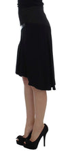 Black Blue Cotton Stretch Straight Skirt Exte