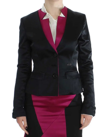 Black Pink Stretch Blazer Jacket Exte