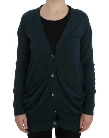 Green Button Down Cardigan Sweater PINK MEMORIES