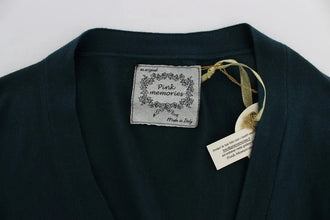 Green Button Down Cardigan Sweater PINK MEMORIES