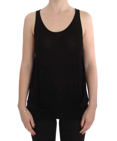 Black Stretch Sleeveless Blouse PLEIN SUD