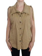Beige Cotton Sleeveless Shirt PLEIN SUD