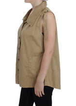 Beige Cotton Sleeveless Shirt PLEIN SUD