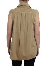 Beige Cotton Sleeveless Shirt PLEIN SUD