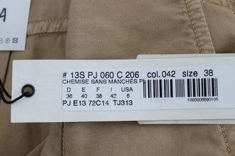 Beige Cotton Sleeveless Shirt PLEIN SUD