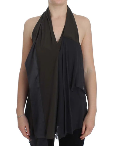 Gray Blue Stretch Blouse Top CORA GROPPO