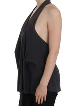 Gray Blue Stretch Blouse Top CORA GROPPO