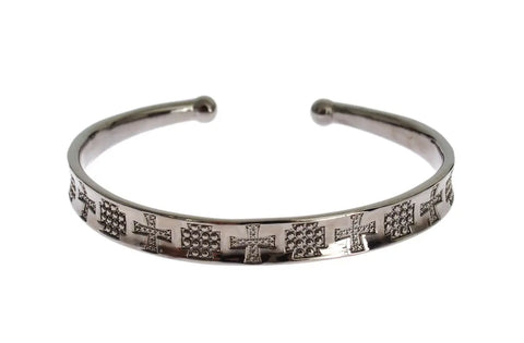 Gray Rhodium 925 Silver Bangle Bracelet Nialaya