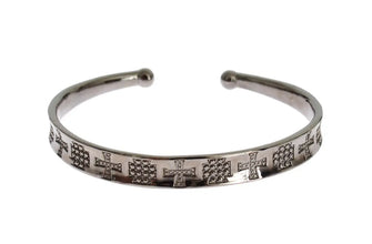 Gray Rhodium 925 Silver Bangle Bracelet Nialaya