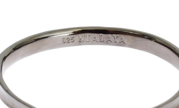 Gray Rhodium 925 Silver Bangle Bracelet Nialaya