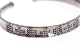 Gray Rhodium 925 Silver Bangle Bracelet Nialaya