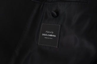 Black Double Breasted Coat Blazer Jacket Dolce & Gabbana