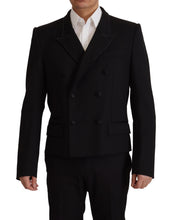 Black Double Breasted Coat Blazer Jacket Dolce & Gabbana
