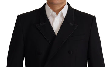 Black Double Breasted Coat Blazer Jacket Dolce & Gabbana