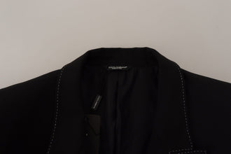 Black Double Breasted Coat Blazer Jacket Dolce & Gabbana