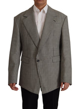 Gray Checkered Single Breasted Jacket Blazer Dolce & Gabbana