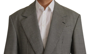Gray Checkered Single Breasted Jacket Blazer Dolce & Gabbana