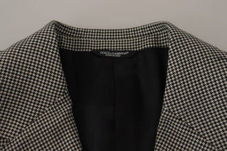 Gray Checkered Single Breasted Jacket Blazer Dolce & Gabbana