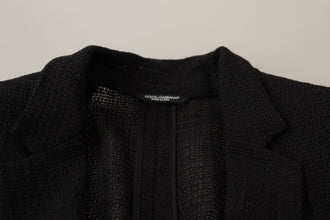 Black Single Breasted Coat Men Blazer Dolce & Gabbana