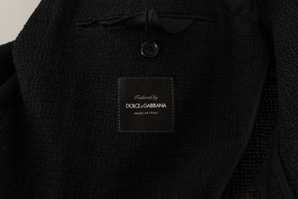 Black Single Breasted Coat Men Blazer Dolce & Gabbana