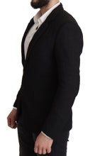 Black Single Breasted Coat Men Blazer Dolce & Gabbana