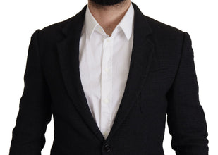 Black Single Breasted Coat Men Blazer Dolce & Gabbana