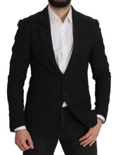 Black Single Breasted Coat Men Blazer Dolce & Gabbana