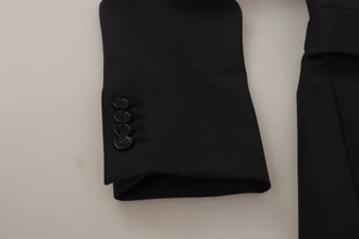 Black Wool Single Breasted Coat Men Blazer Dolce & Gabbana
