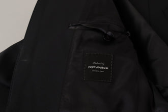 Black Wool Single Breasted Coat Men Blazer Dolce & Gabbana